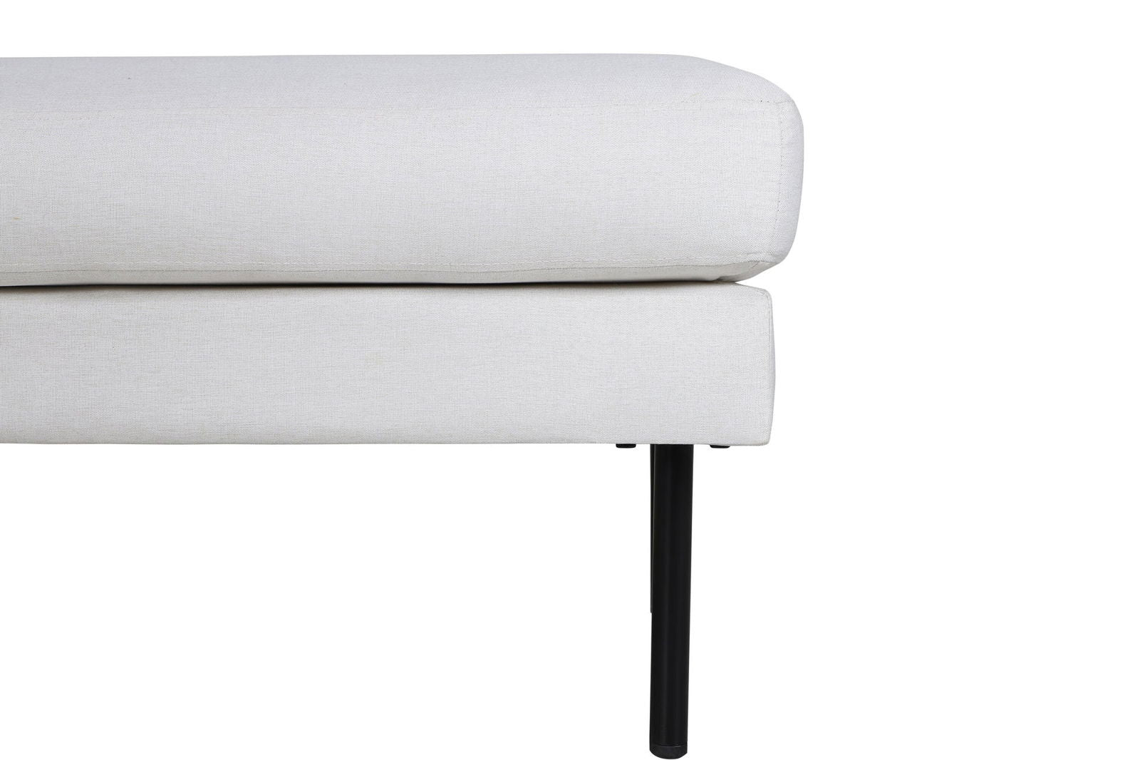 Venture Home Zoom Ottoman - Black / Light Beige Fabric - vivahabitat.com