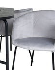 Venture Home Skate Oval Dining Table - Black / Black Veneer+Berit Chair - Black / Light Grey Velvet_4 - vivahabitat.com