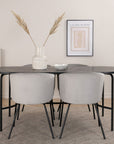 Venture Home Skate Oval Dining Table - Black / Black Veneer+Berit Chair - Black / Light Grey Velvet_4 - vivahabitat.com