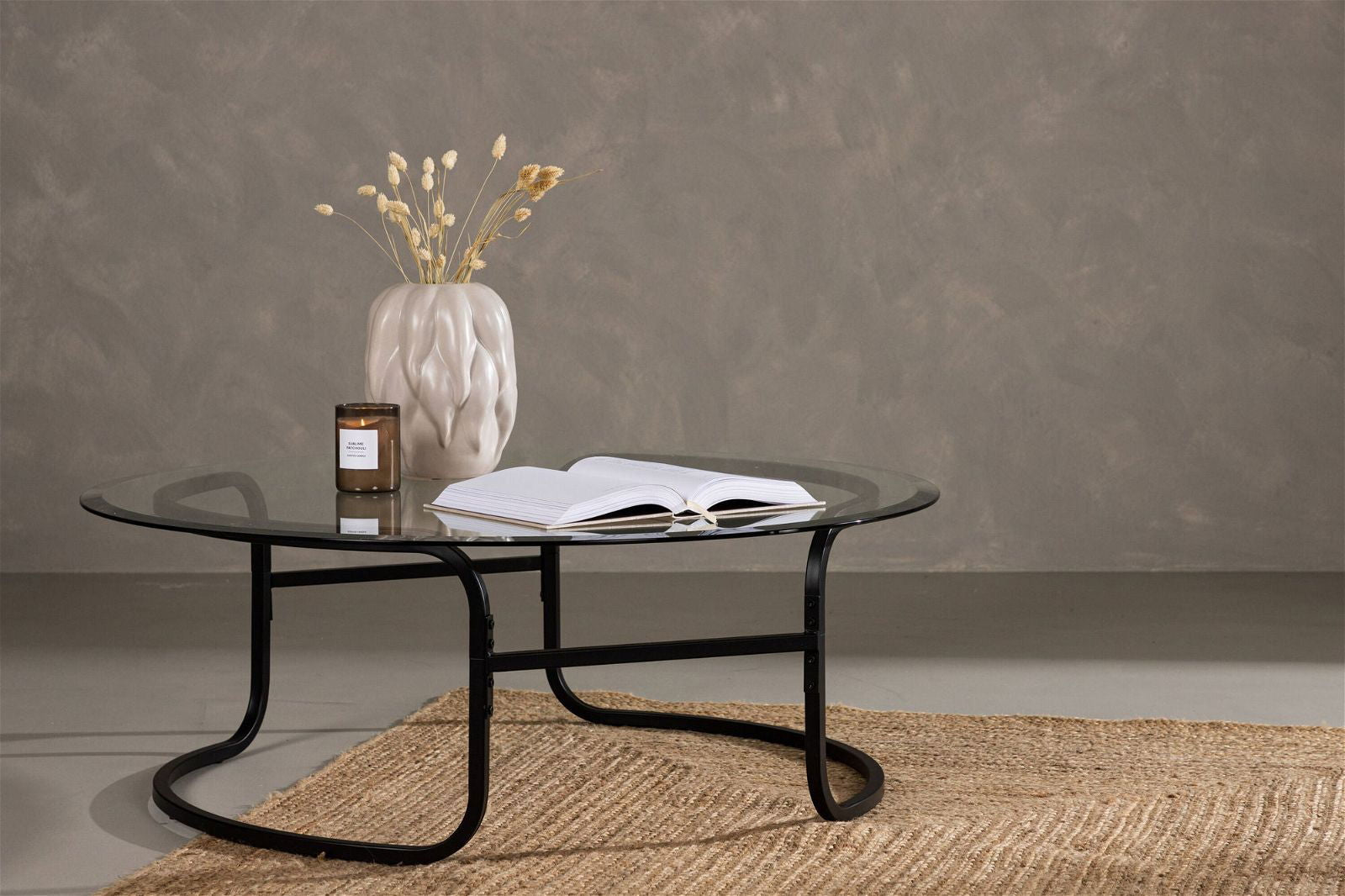 Lomma Sofa Table - Black / Clear glass - vivahabitat.com
