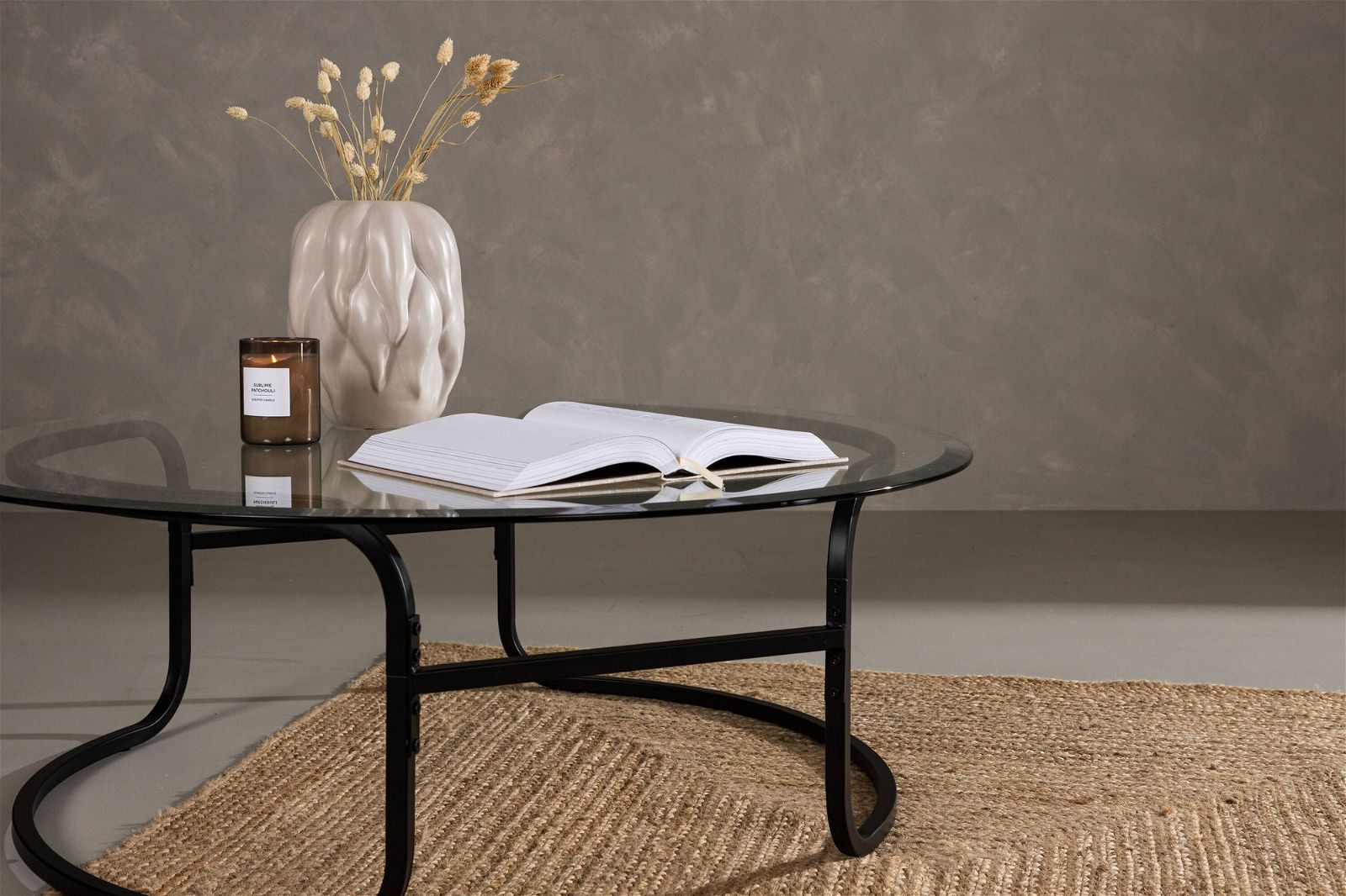 Lomma Sofa Table - Black / Clear glass - vivahabitat.com