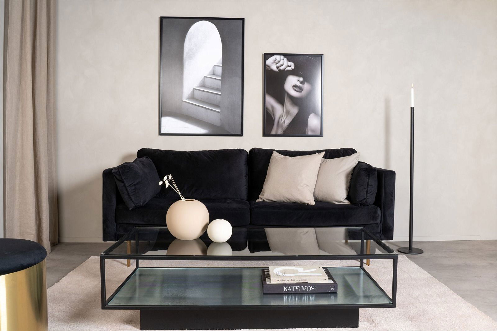 Maglehem - Sofa Table - Glass / Black - vivahabitat.com