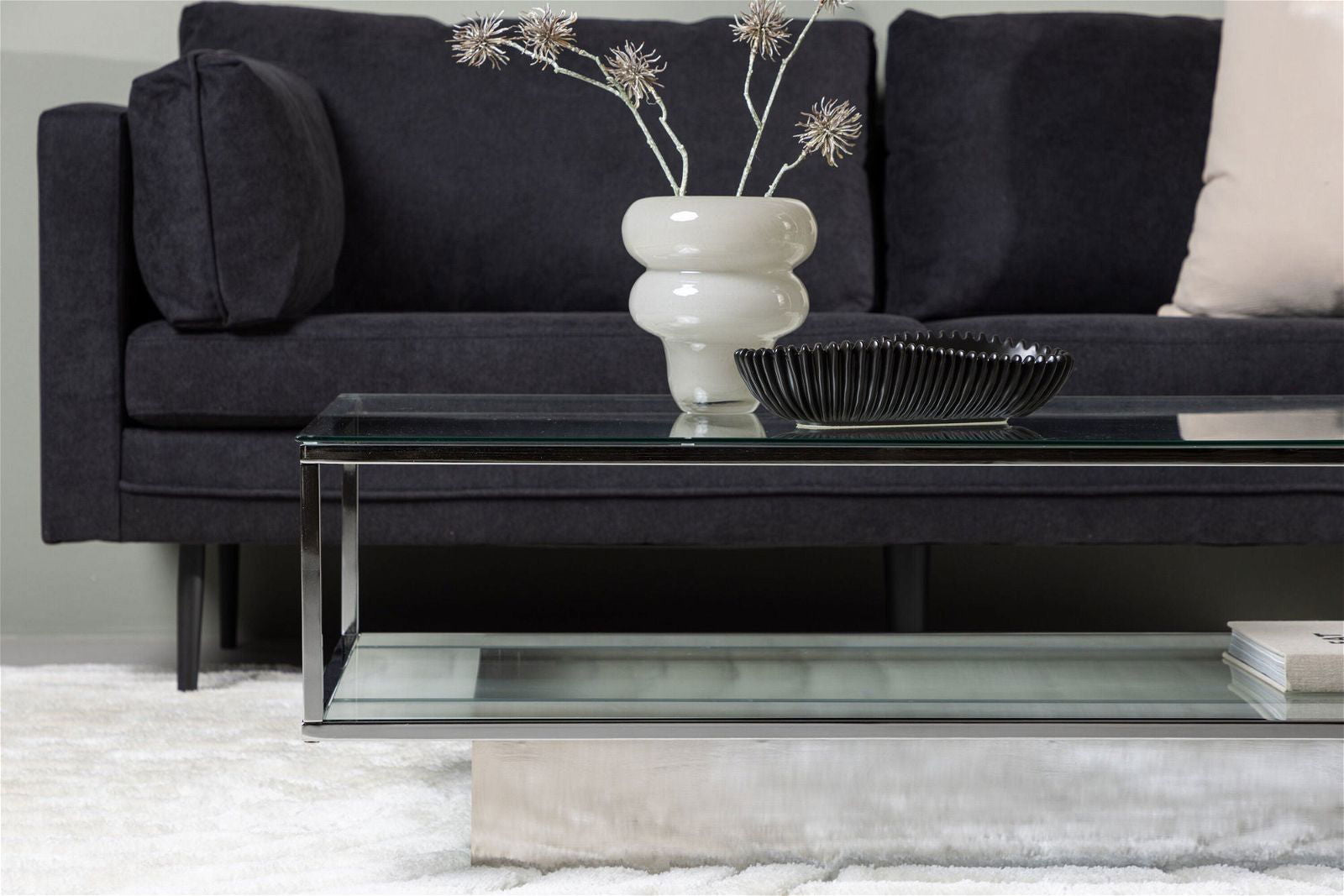 Maglehem Coffee Table  - Silver Chrome / Clear glass - vivahabitat.com