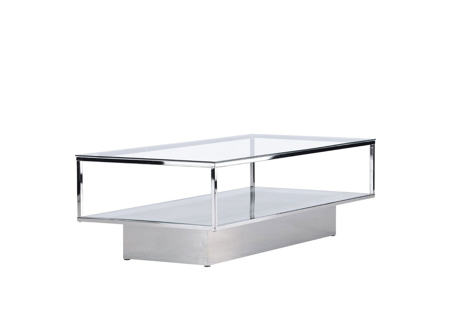 Maglehem Coffee Table  - Silver Chrome / Clear glass - vivahabitat.com