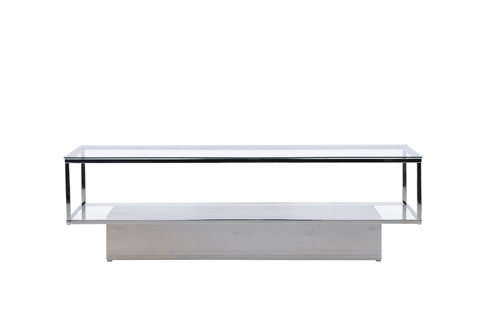 Maglehem Coffee Table  - Silver Chrome / Clear glass - vivahabitat.com