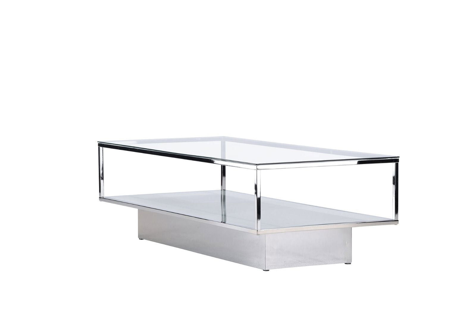 Maglehem Coffee Table  - Silver Chrome / Clear glass - vivahabitat.com