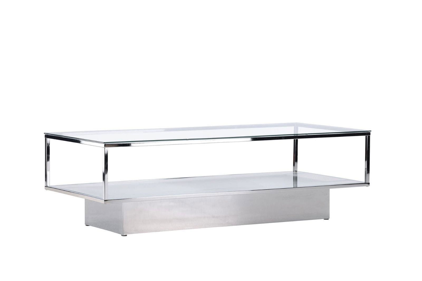 Maglehem Coffee Table  - Silver Chrome / Clear glass - vivahabitat.com