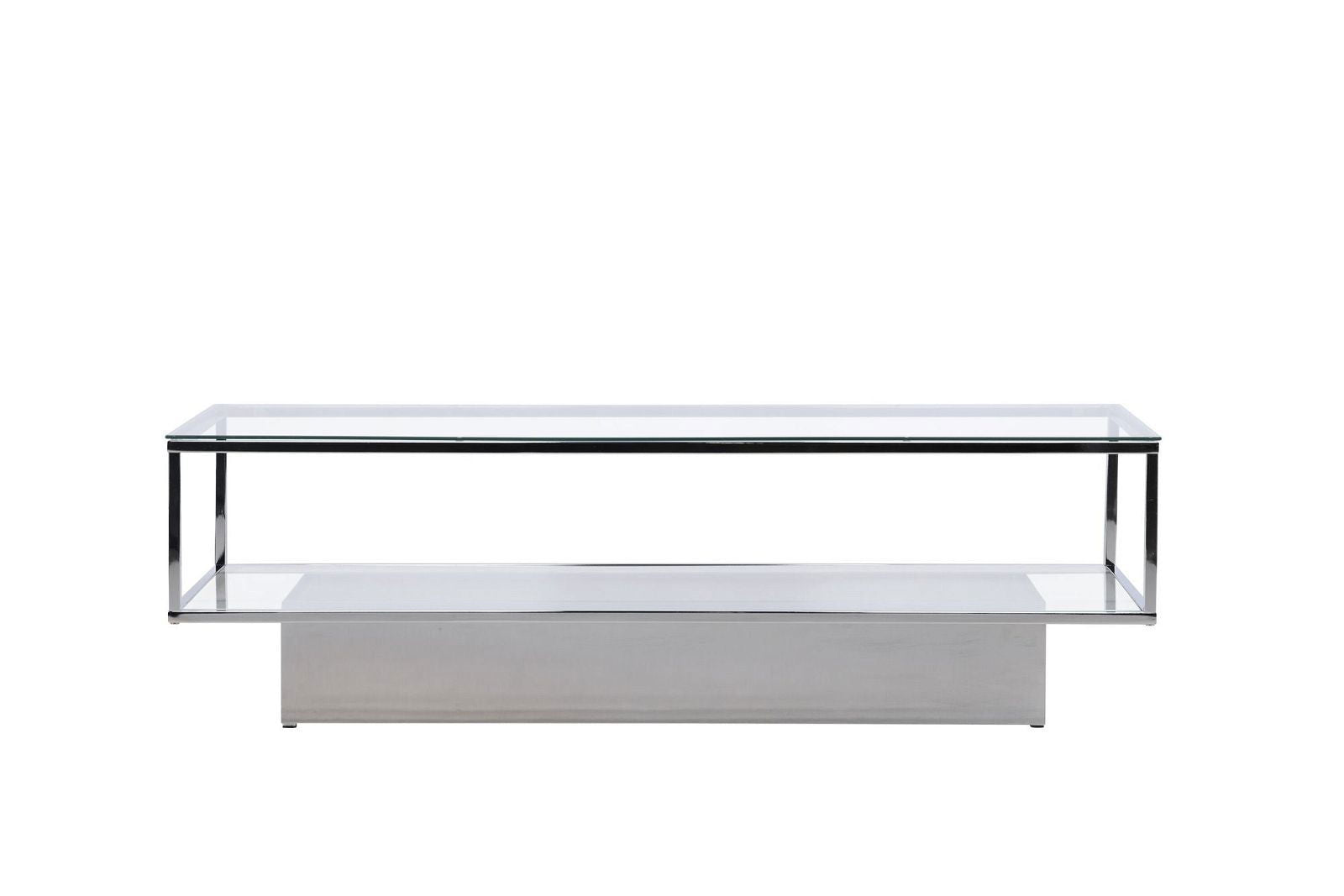 Maglehem Coffee Table  - Silver Chrome / Clear glass - vivahabitat.com