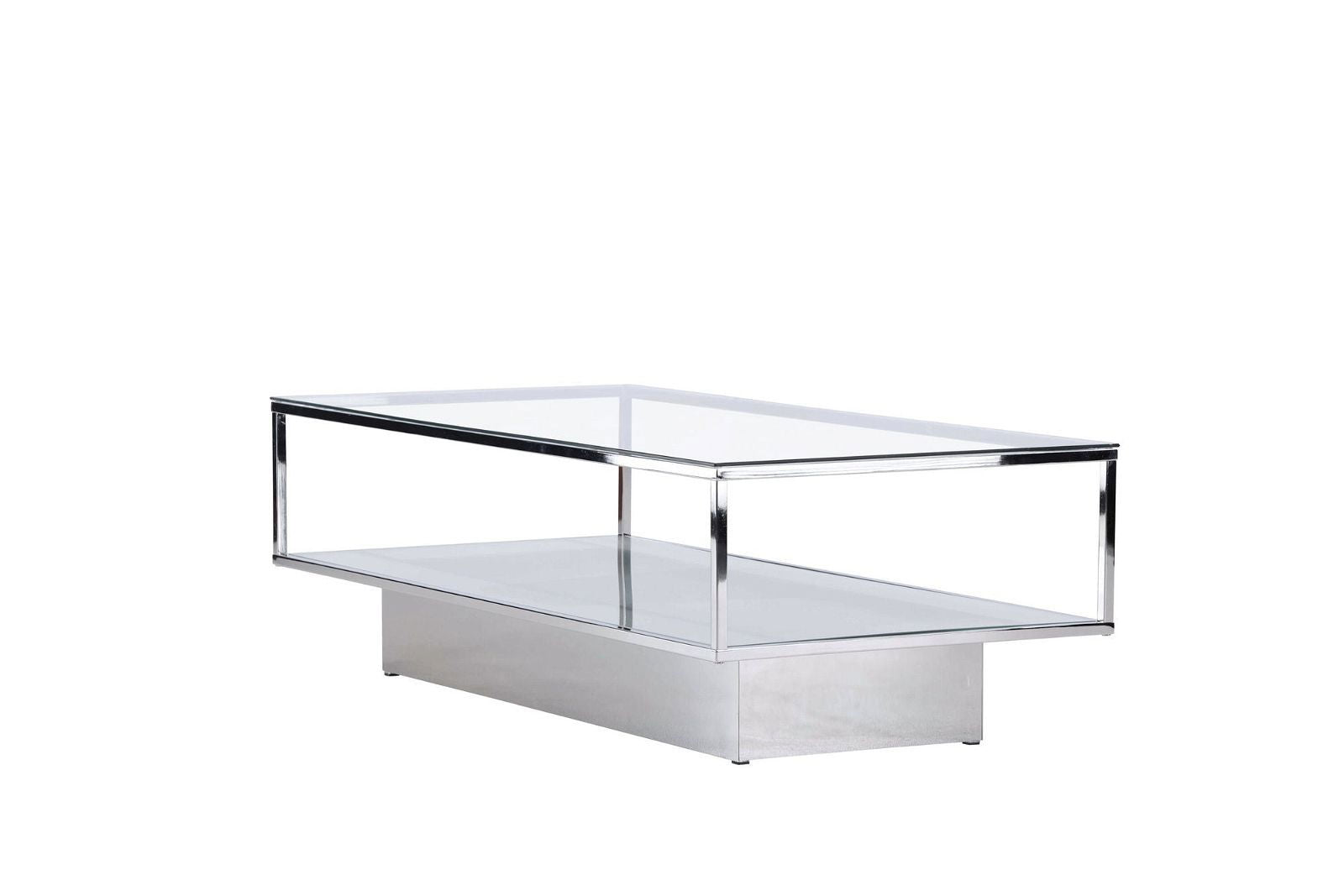 Maglehem Coffee Table  - Silver Chrome / Clear glass - vivahabitat.com
