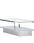 Maglehem Coffee Table  - Silver Chrome / Clear glass - vivahabitat.com