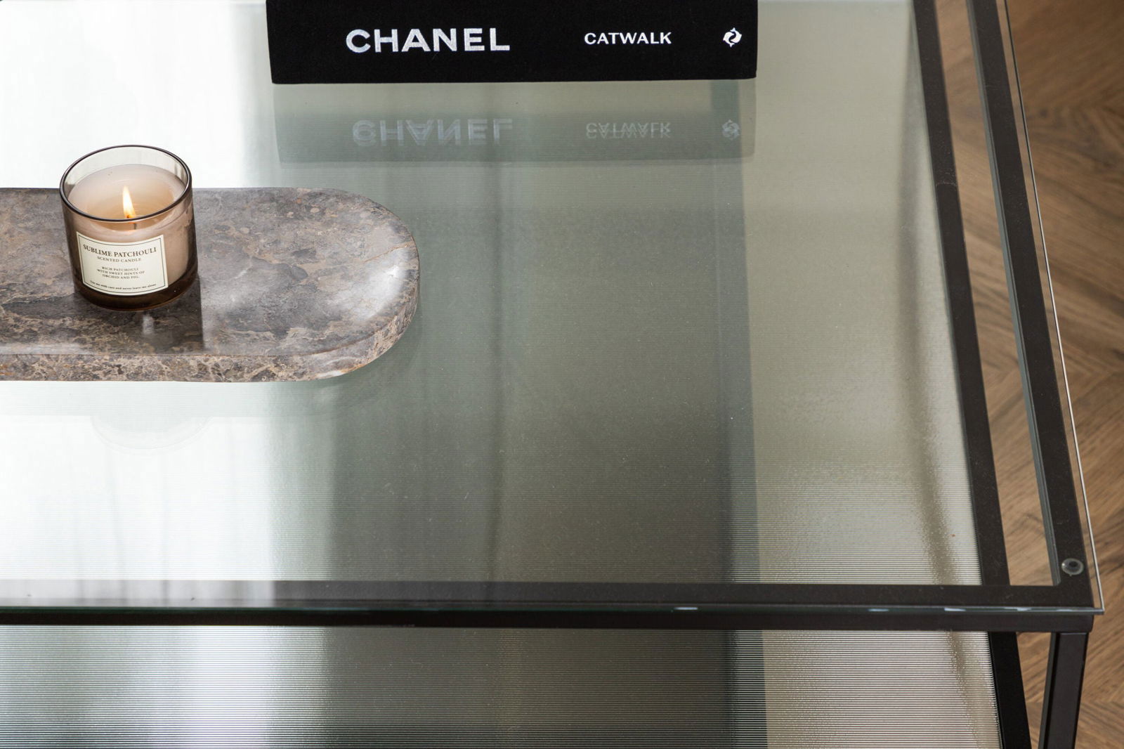 Maglehem Sofa Table - Black / Clear glass - vivahabitat.com