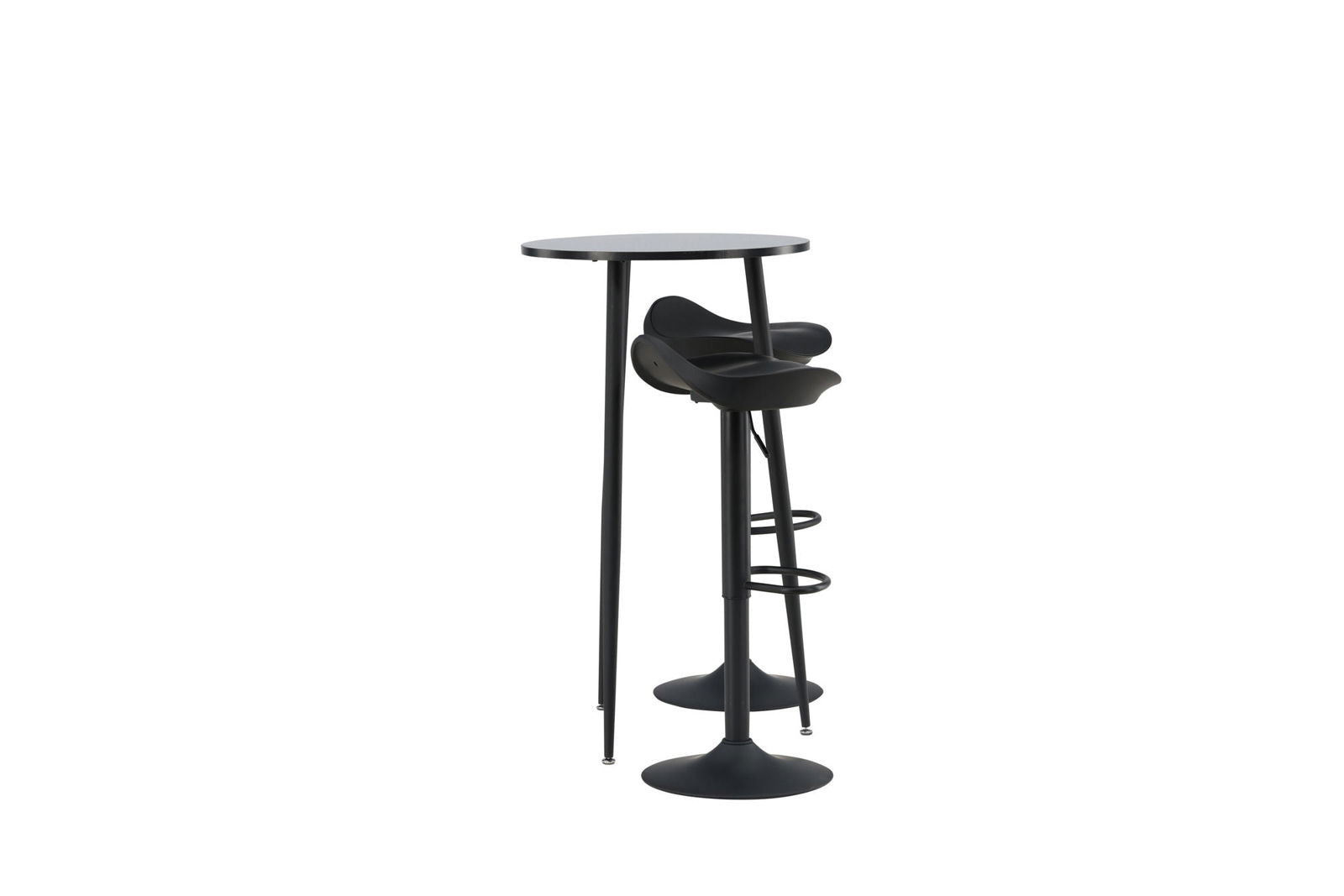 Venture Home Plaza Bar Table - Black / Black Mdf +Adesto Bar Chair - Black / Matte black ABS _2 - vivahabitat.com