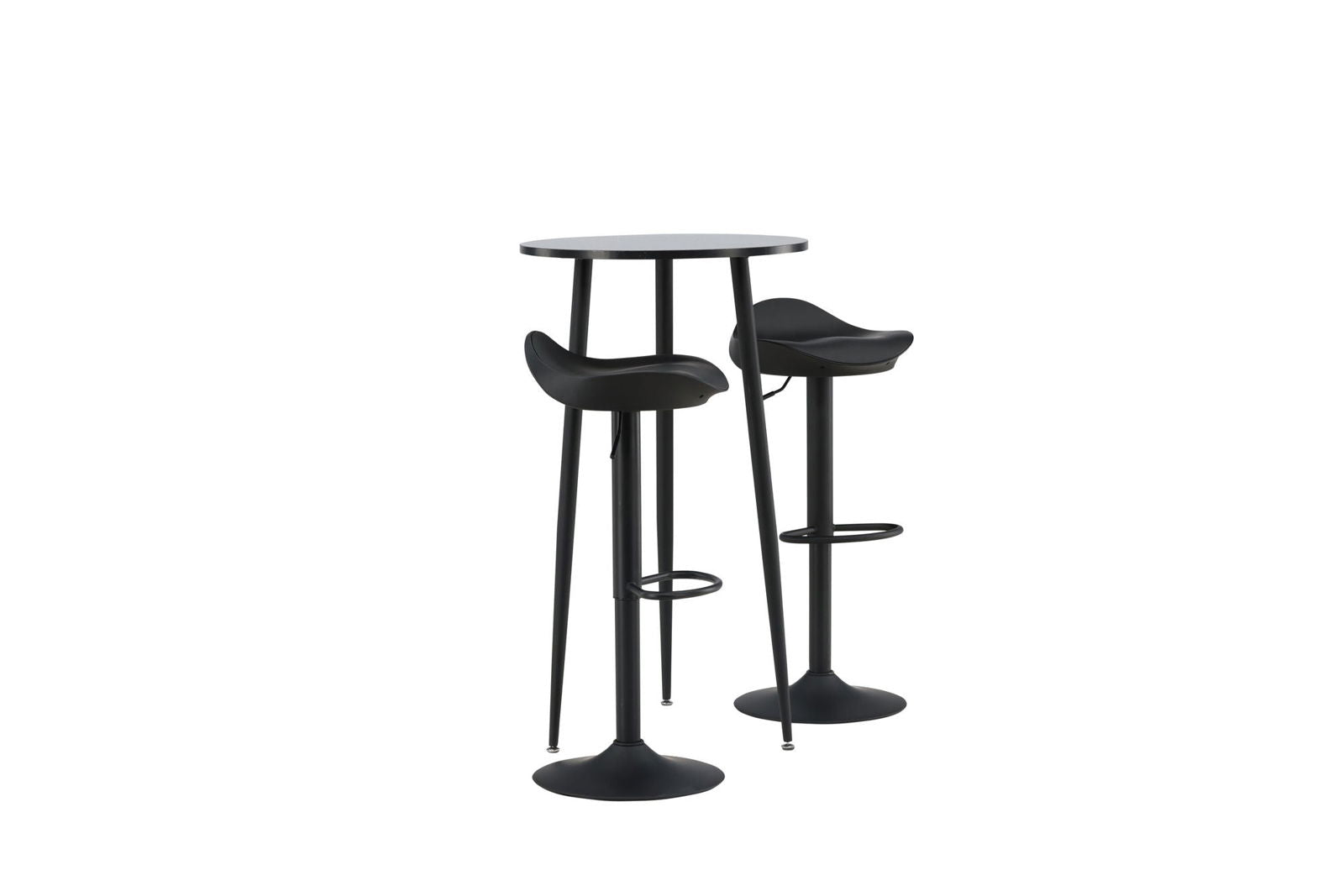 Venture Home Plaza Bar Table - Black / Black Mdf +Adesto Bar Chair - Black / Matte black ABS _2 - vivahabitat.com