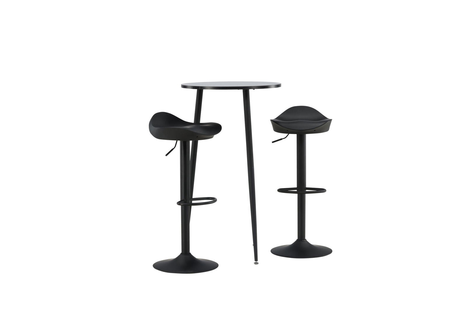 Venture Home Plaza Bar Table - Black / Black Mdf +Adesto Bar Chair - Black / Matte black ABS _2 - vivahabitat.com