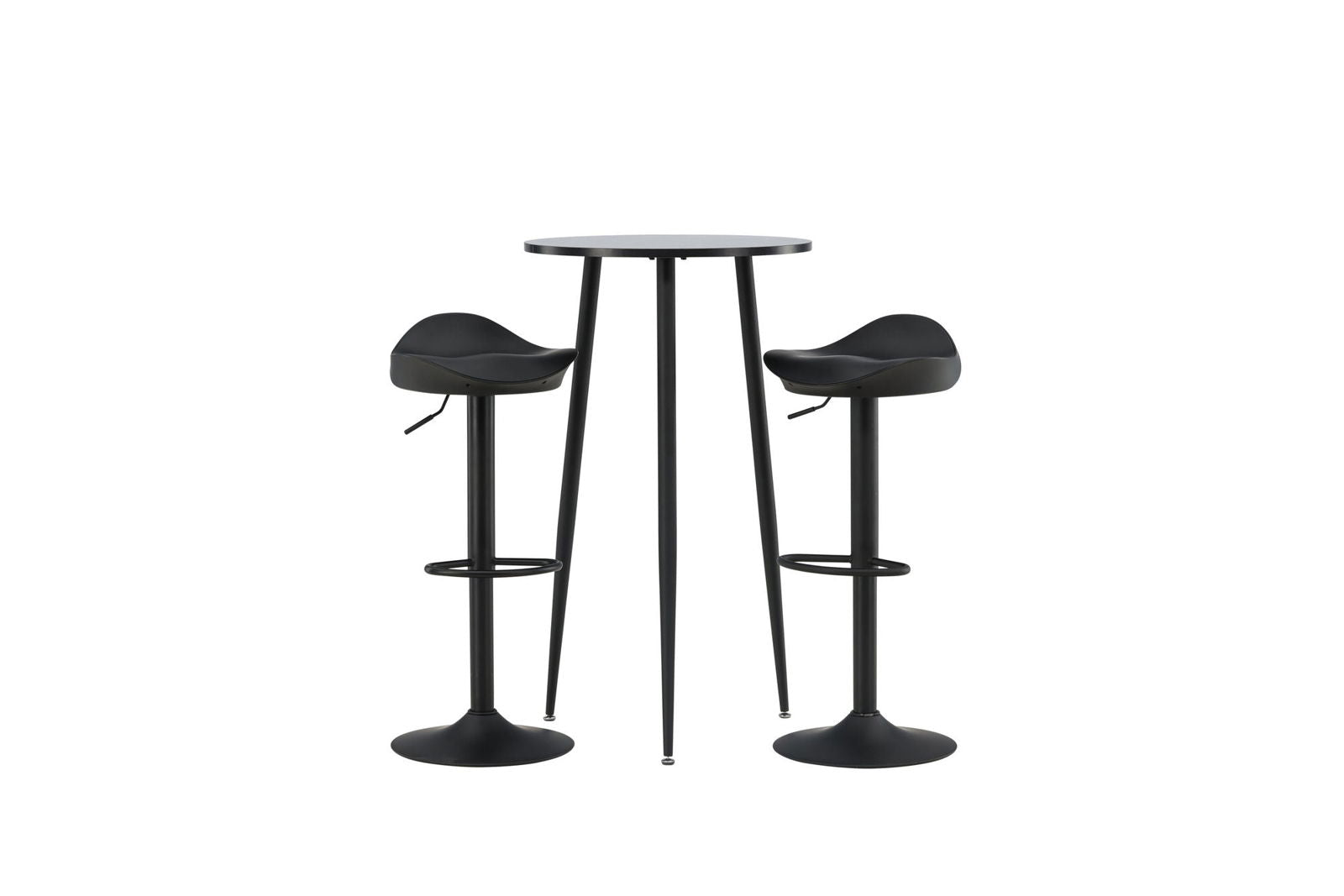 Venture Home Plaza Bar Table - Black / Black Mdf +Adesto Bar Chair - Black / Matte black ABS _2 - vivahabitat.com