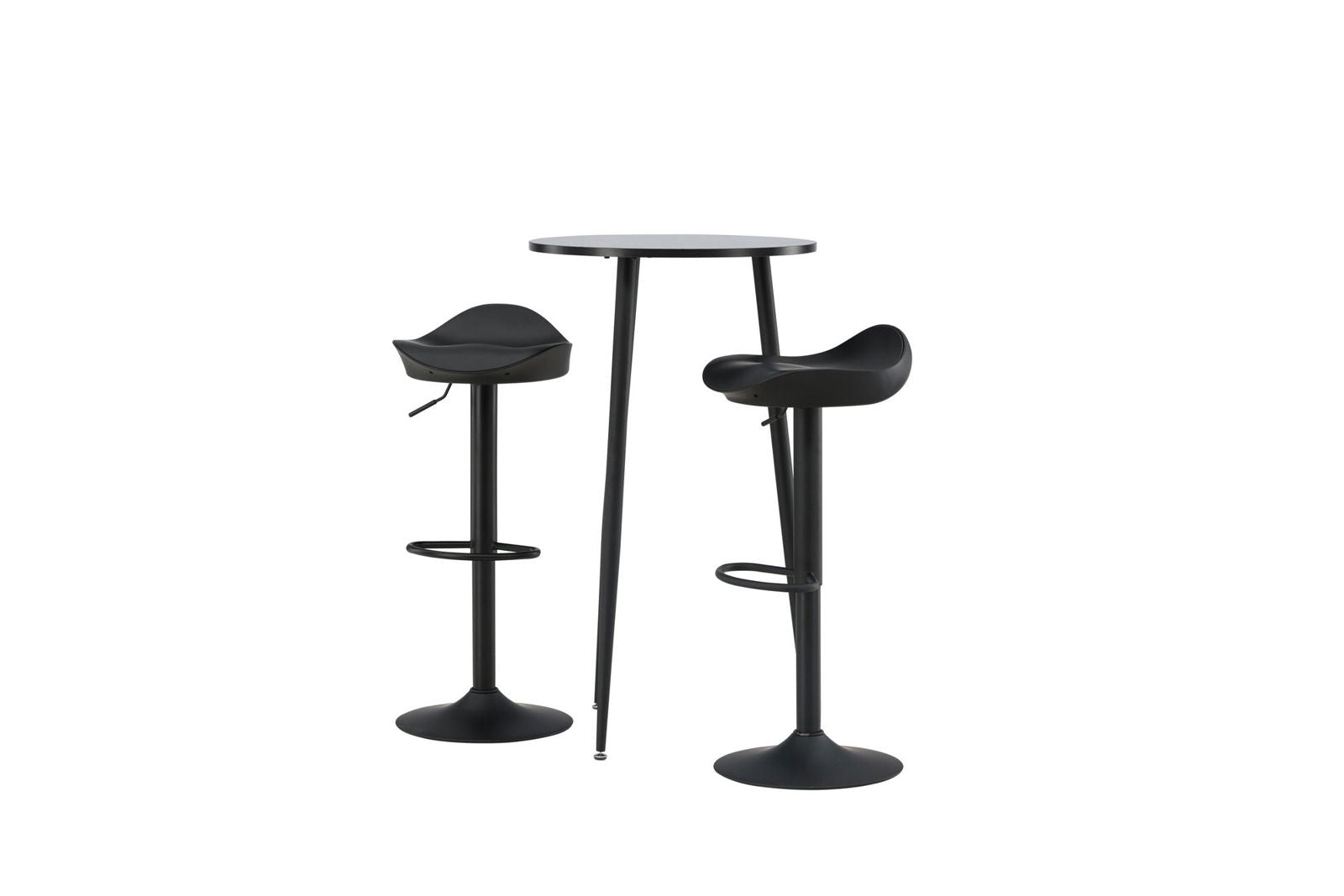 Venture Home Plaza Bar Table - Black / Black Mdf +Adesto Bar Chair - Black / Matte black ABS _2 - vivahabitat.com