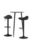 Venture Home Plaza Bar Table - Black / Black Mdf +Adesto Bar Chair - Black / Matte black ABS _2 - vivahabitat.com