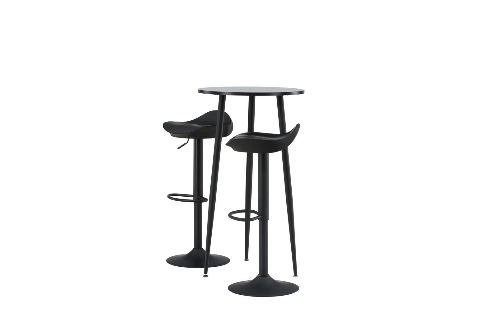 Venture Home Plaza Bar Table - Black / Black Mdf +Adesto Bar Chair - Black / Matte black ABS _2 - vivahabitat.com