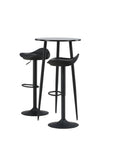 Venture Home Plaza Bar Table - Black / Black Mdf +Adesto Bar Chair - Black / Matte black ABS _2 - vivahabitat.com