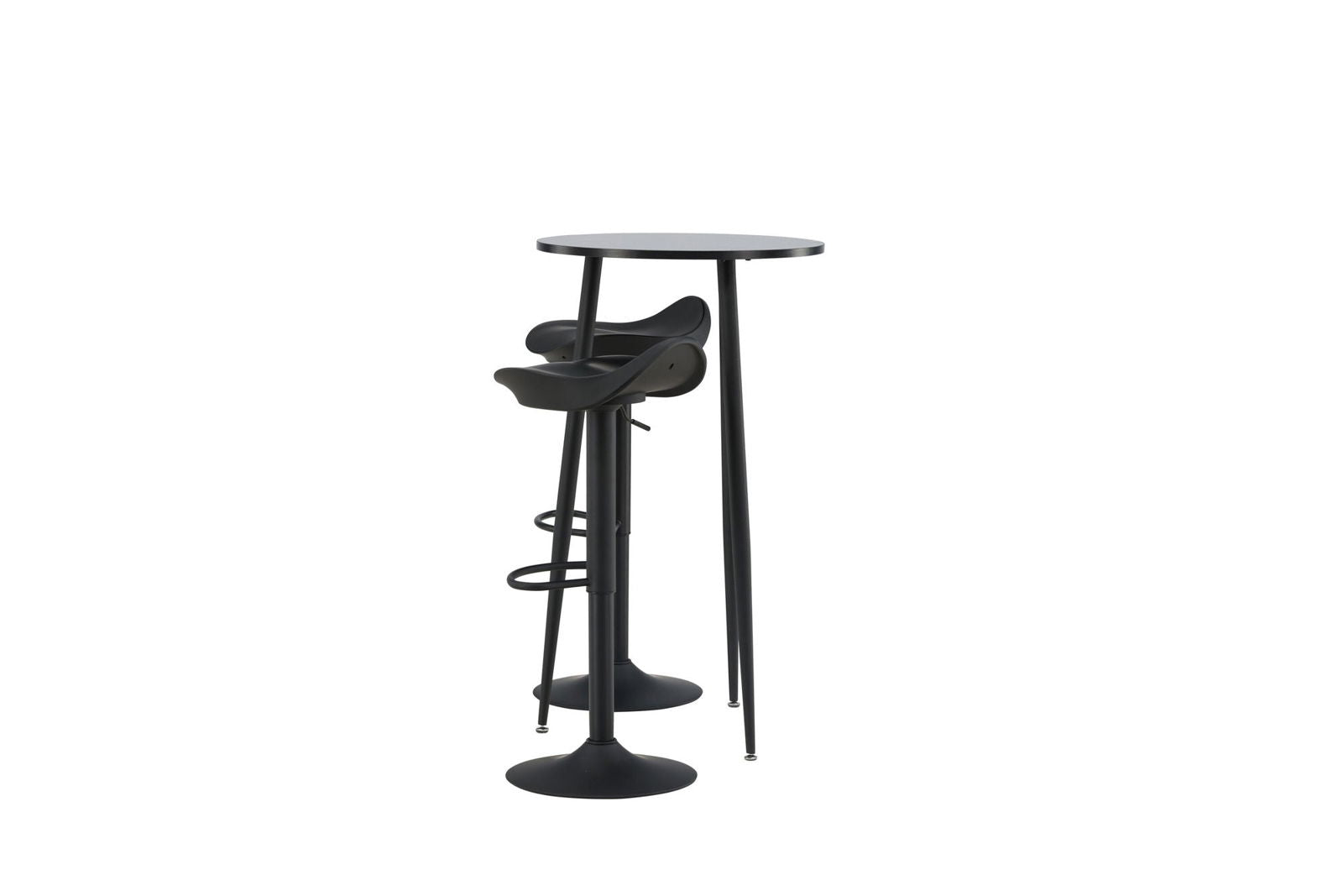 Venture Home Plaza Bar Table - Black / Black Mdf +Adesto Bar Chair - Black / Matte black ABS _2 - vivahabitat.com