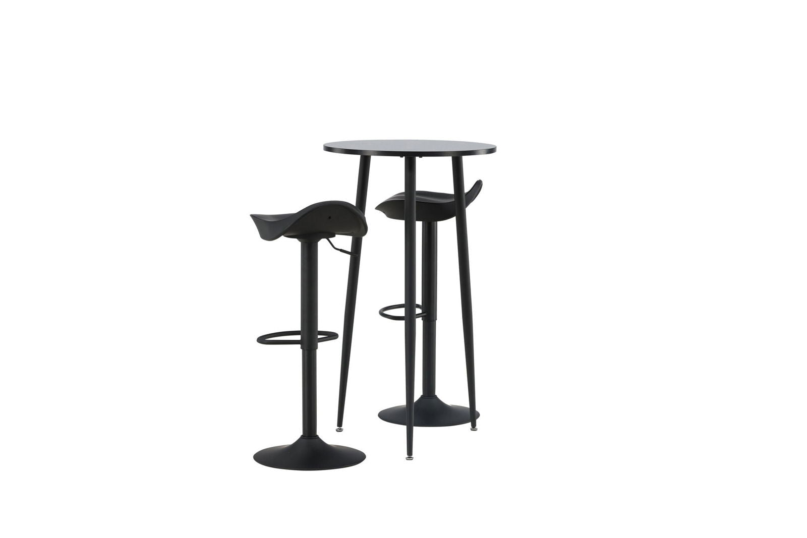 Venture Home Plaza Bar Table - Black / Black Mdf +Adesto Bar Chair - Black / Matte black ABS _2 - vivahabitat.com