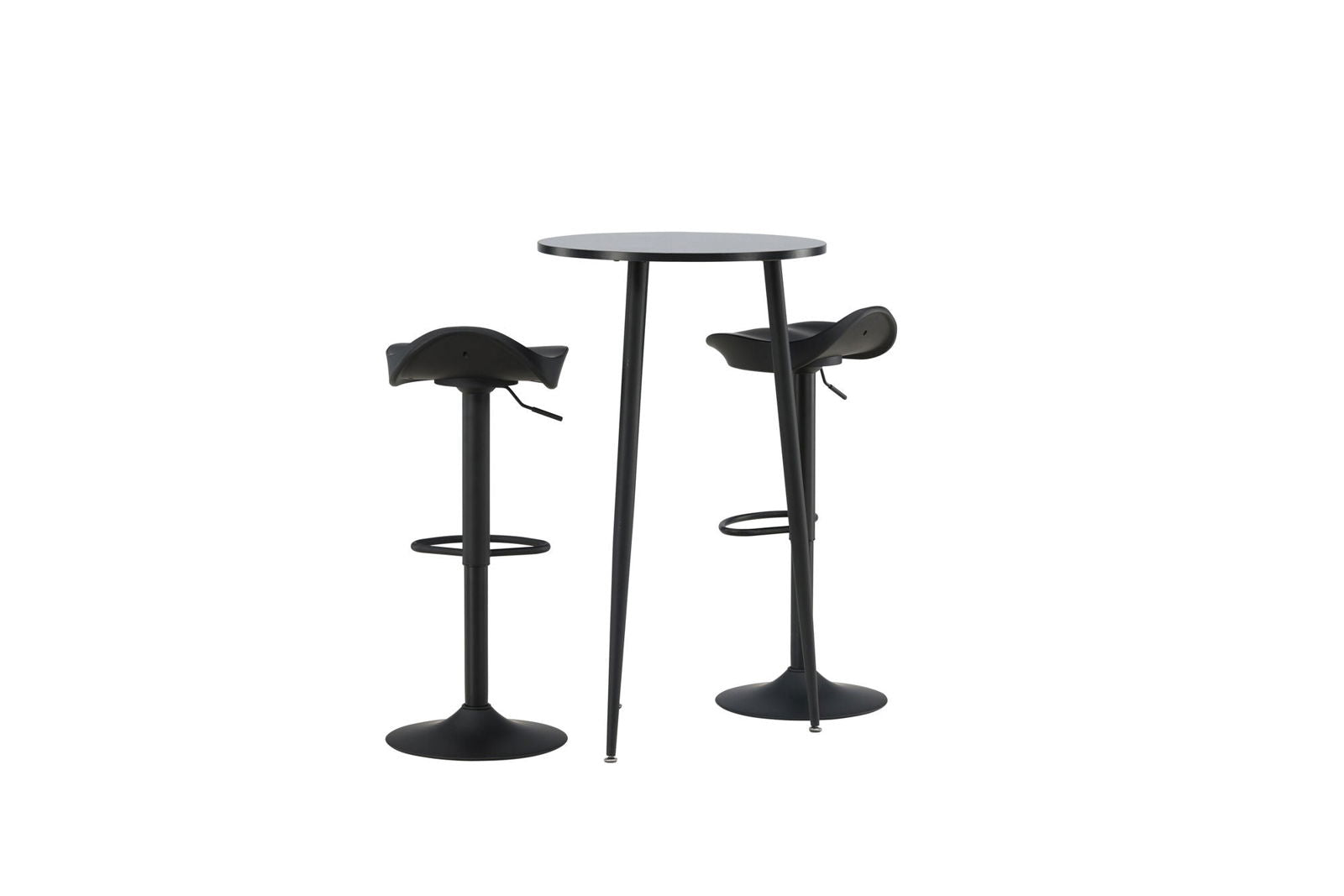 Venture Home Plaza Bar Table - Black / Black Mdf +Adesto Bar Chair - Black / Matte black ABS _2 - vivahabitat.com