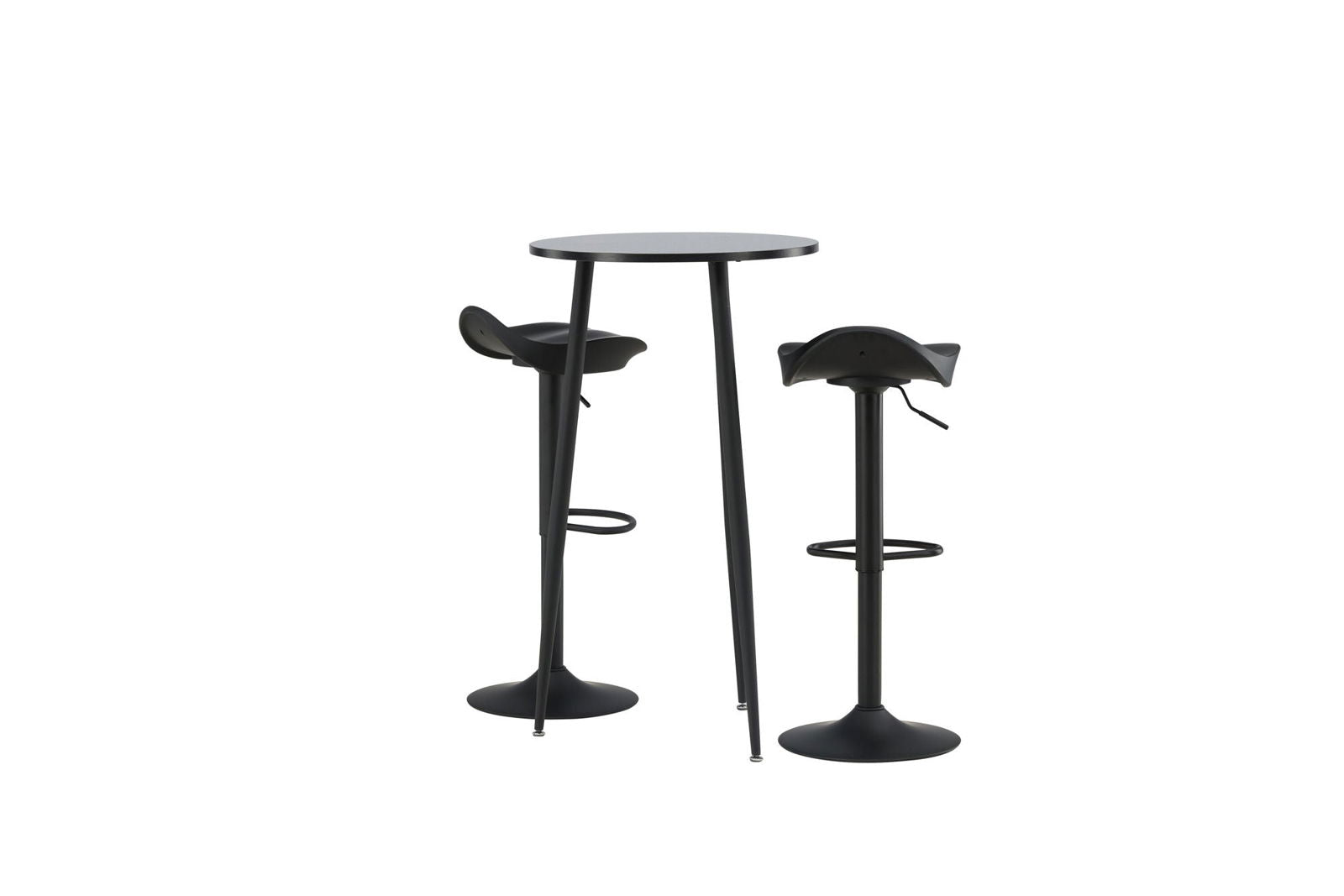 Venture Home Plaza Bar Table - Black / Black Mdf +Adesto Bar Chair - Black / Matte black ABS _2 - vivahabitat.com