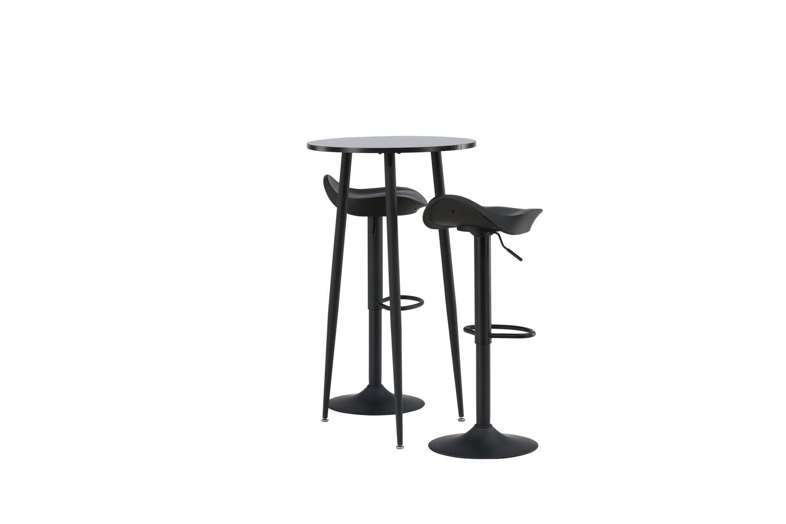 Venture Home Plaza Bar Table - Black / Black Mdf +Adesto Bar Chair - Black / Matte black ABS _2 - vivahabitat.com