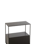 Side Table Rectangle Metal/Mdf Black - vivahabitat.com