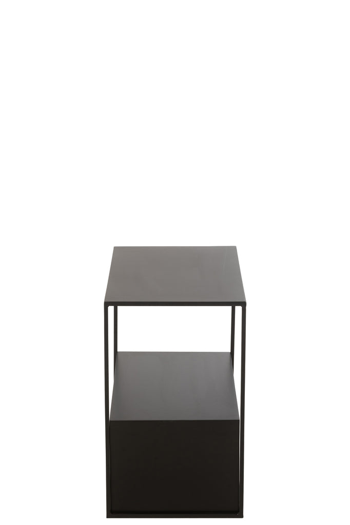 Side Table Rectangle Metal/Mdf Black - vivahabitat.com