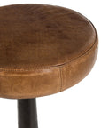 Bar Stool Leather/Metal Brown - vivahabitat.com