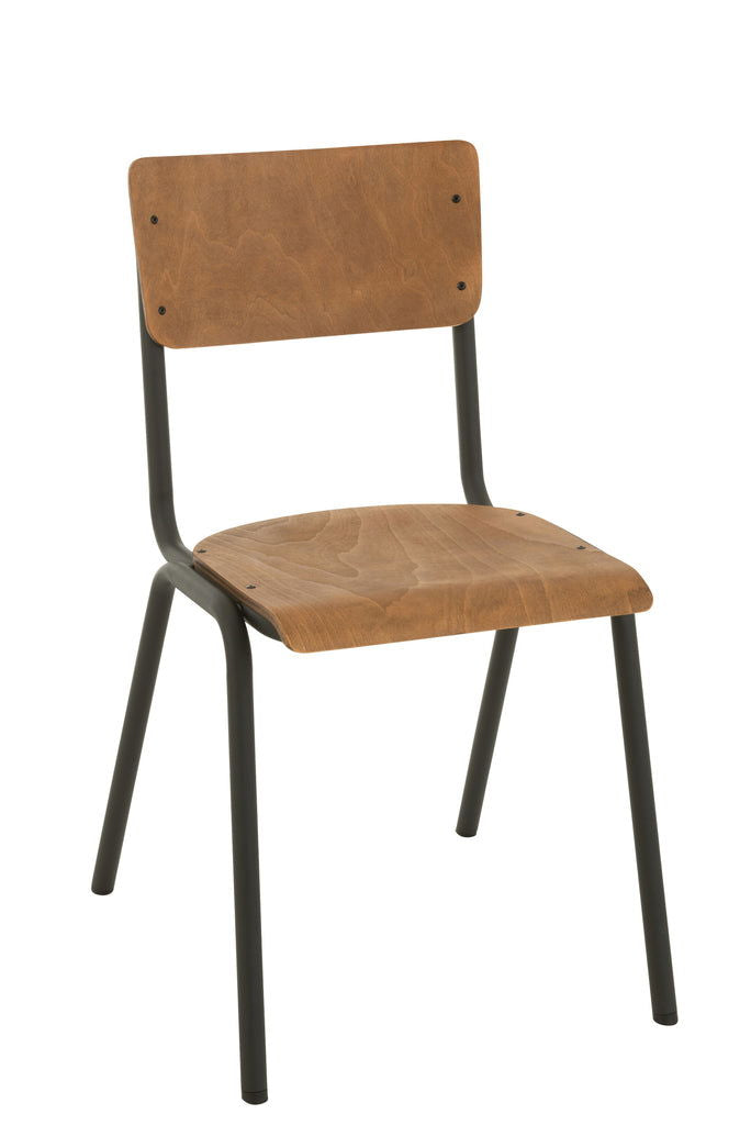 Chair Wood/Metal Brown - vivahabitat.com