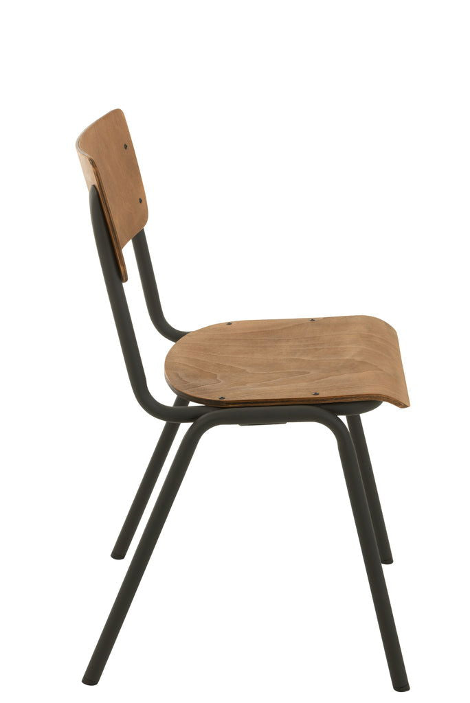 Chair Wood/Metal Brown - vivahabitat.com