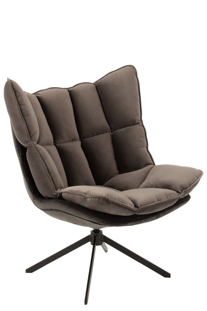 Chair Relax Cushion On Frame Textile/Metal Grey - vivahabitat.com