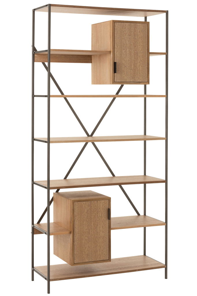 Rack 2 Cabinets Wood/Metal Natural - vivahabitat.com