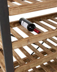 Wine Rack 50 Bottles+Glasses Wood/Metal Natural - vivahabitat.com