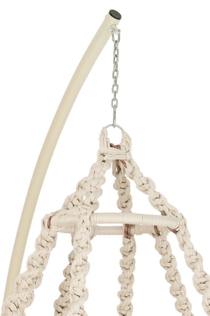 Hanging Chair+Cushion Octopus Rope/Metal White - vivahabitat.com