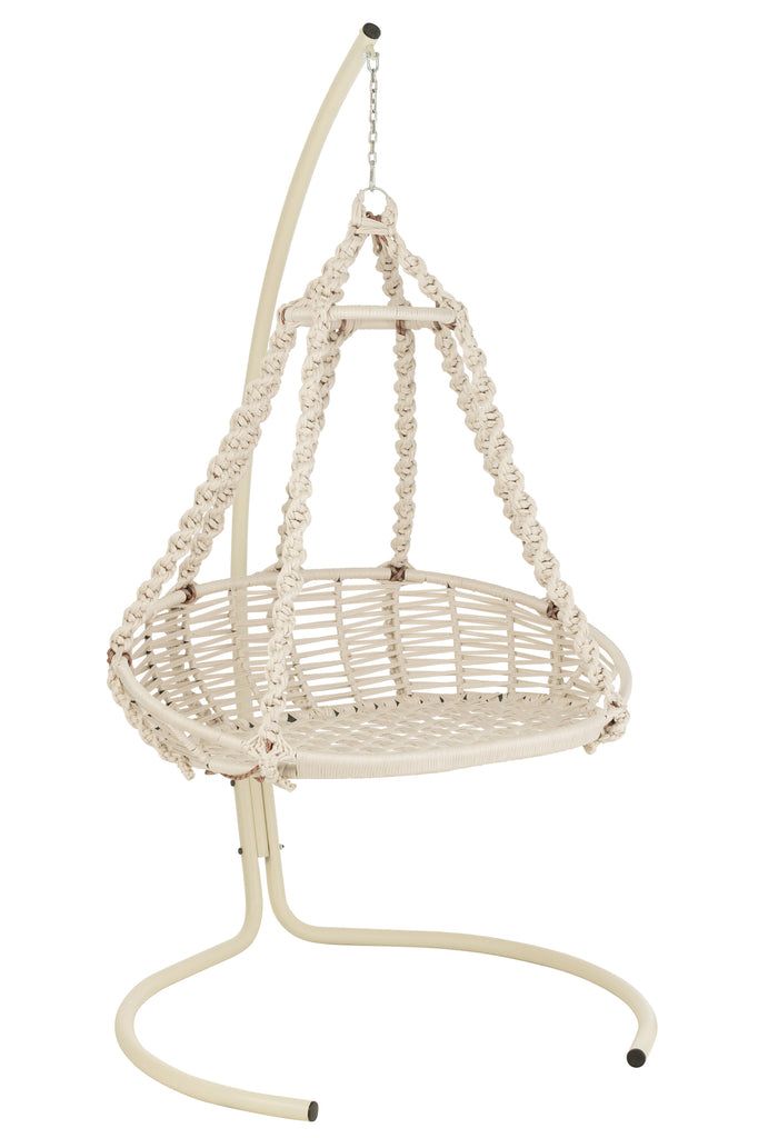 Hanging Chair+Cushion Octopus Rope/Metal White - vivahabitat.com