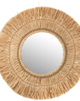 Mirror Hanging Round Reed Raffia Natural - vivahabitat.com