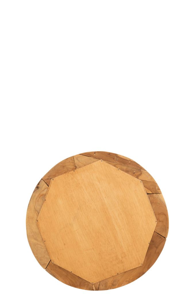 Mirror Round Pieces Teak Wood Natural Small - vivahabitat.com