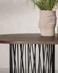 Furniture Fashion Stone oval Dining Table - Black / Mocca Veneer - vivahabitat.com