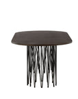 Furniture Fashion Stone oval Dining Table - Black / Mocca Veneer - vivahabitat.com