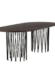 Furniture Fashion Stone oval Dining Table - Black / Mocca Veneer - vivahabitat.com