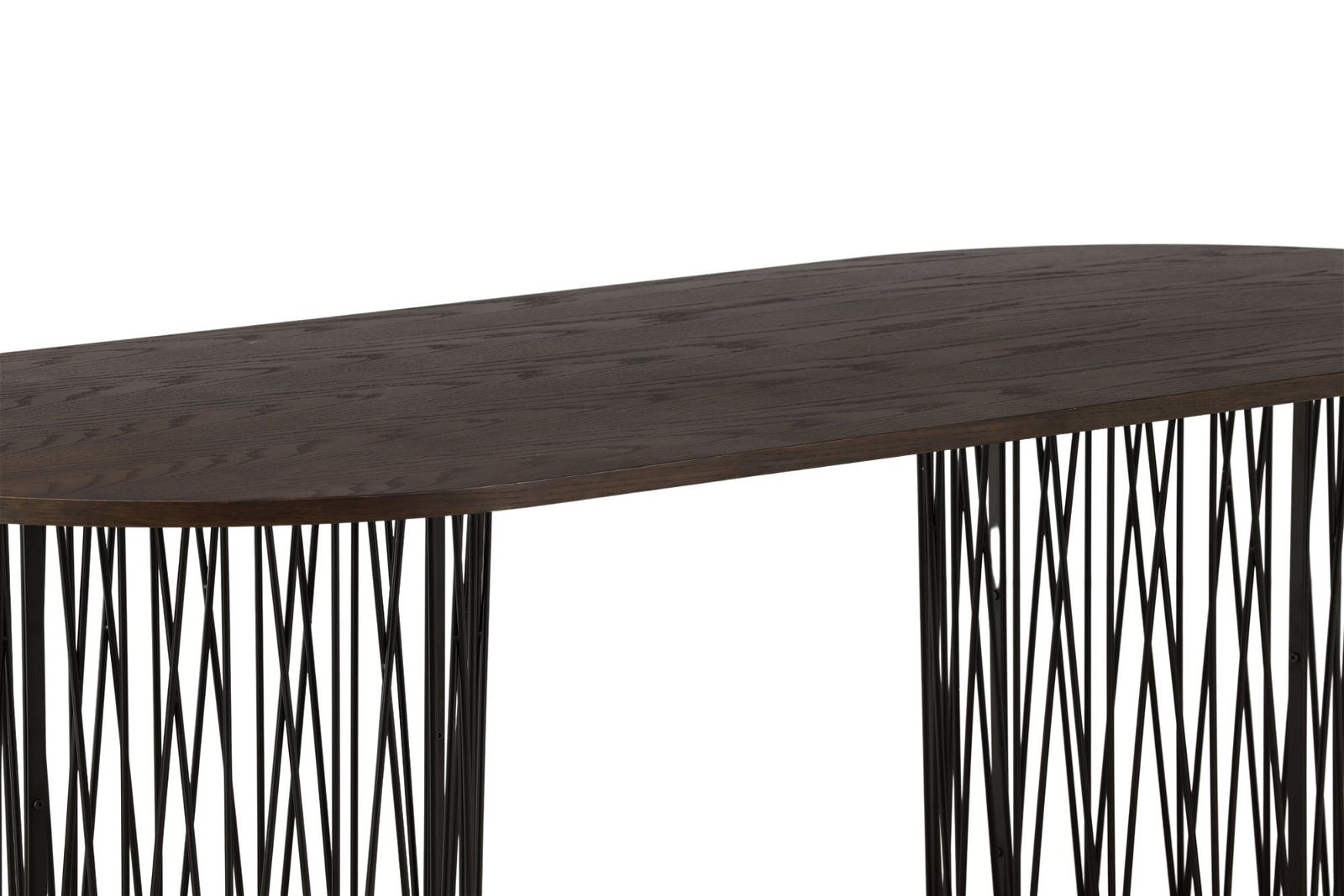 Furniture Fashion Stone oval Dining Table - Black / Mocca Veneer - vivahabitat.com