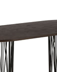 Furniture Fashion Stone oval Dining Table - Black / Mocca Veneer - vivahabitat.com