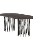 Furniture Fashion Stone oval Dining Table - Black / Mocca Veneer - vivahabitat.com