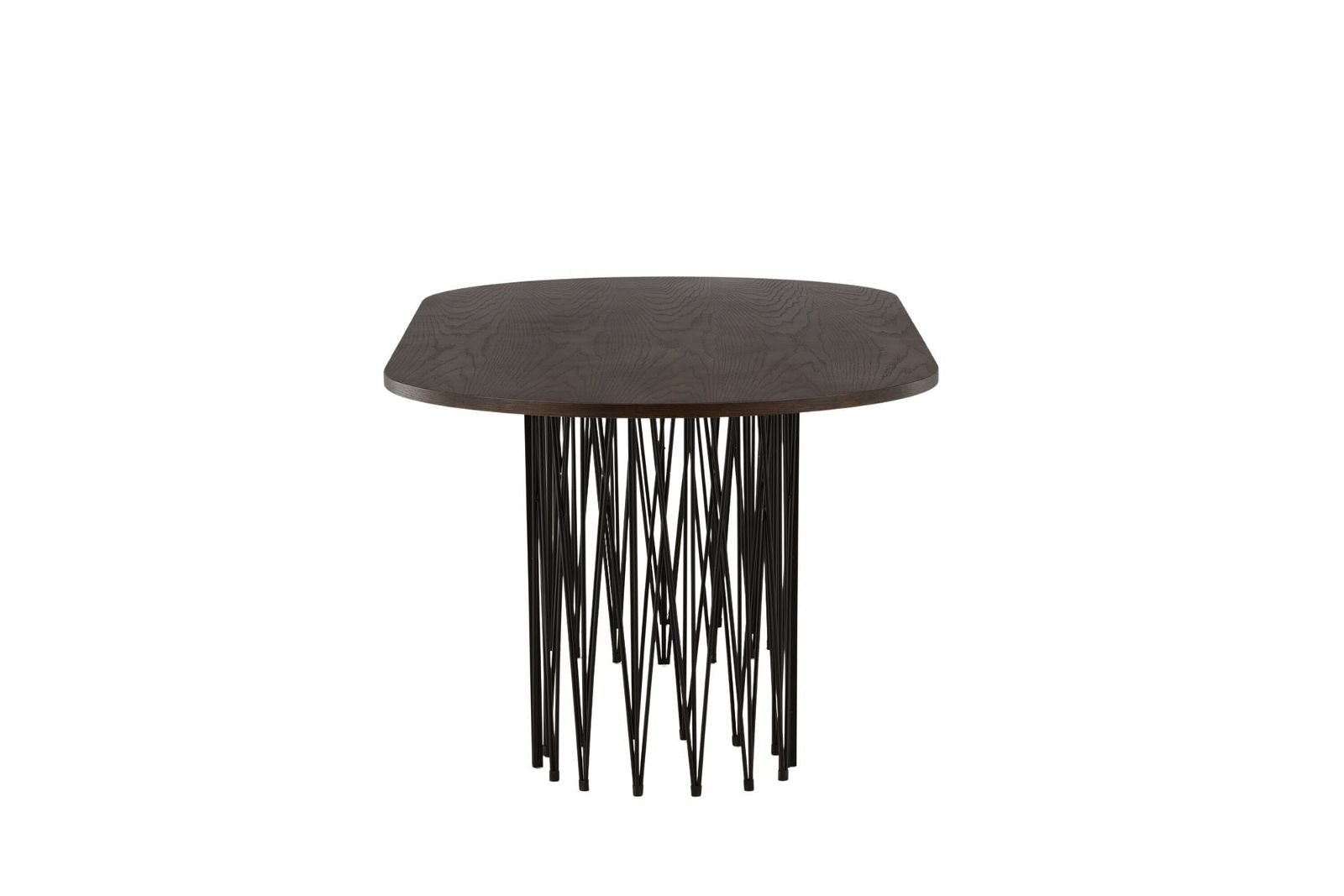 Furniture Fashion Stone oval Dining Table - Black / Mocca Veneer - vivahabitat.com