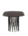 Furniture Fashion Stone oval Dining Table - Black / Mocca Veneer - vivahabitat.com