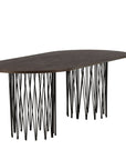 Furniture Fashion Stone oval Dining Table - Black / Mocca Veneer - vivahabitat.com