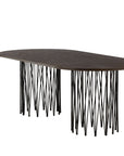 Furniture Fashion Stone oval Dining Table - Black / Mocca Veneer - vivahabitat.com